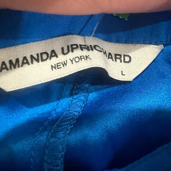 Amanda Uprichard Royal Blue Collared Mini Dress 100% Silk - Picture 12 of 16